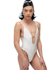 Cream One-Piece Bathing Suit