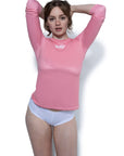 Women's Pink Long Sleeve Shirt