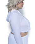 Women's Cropped Hoodie - WHITE