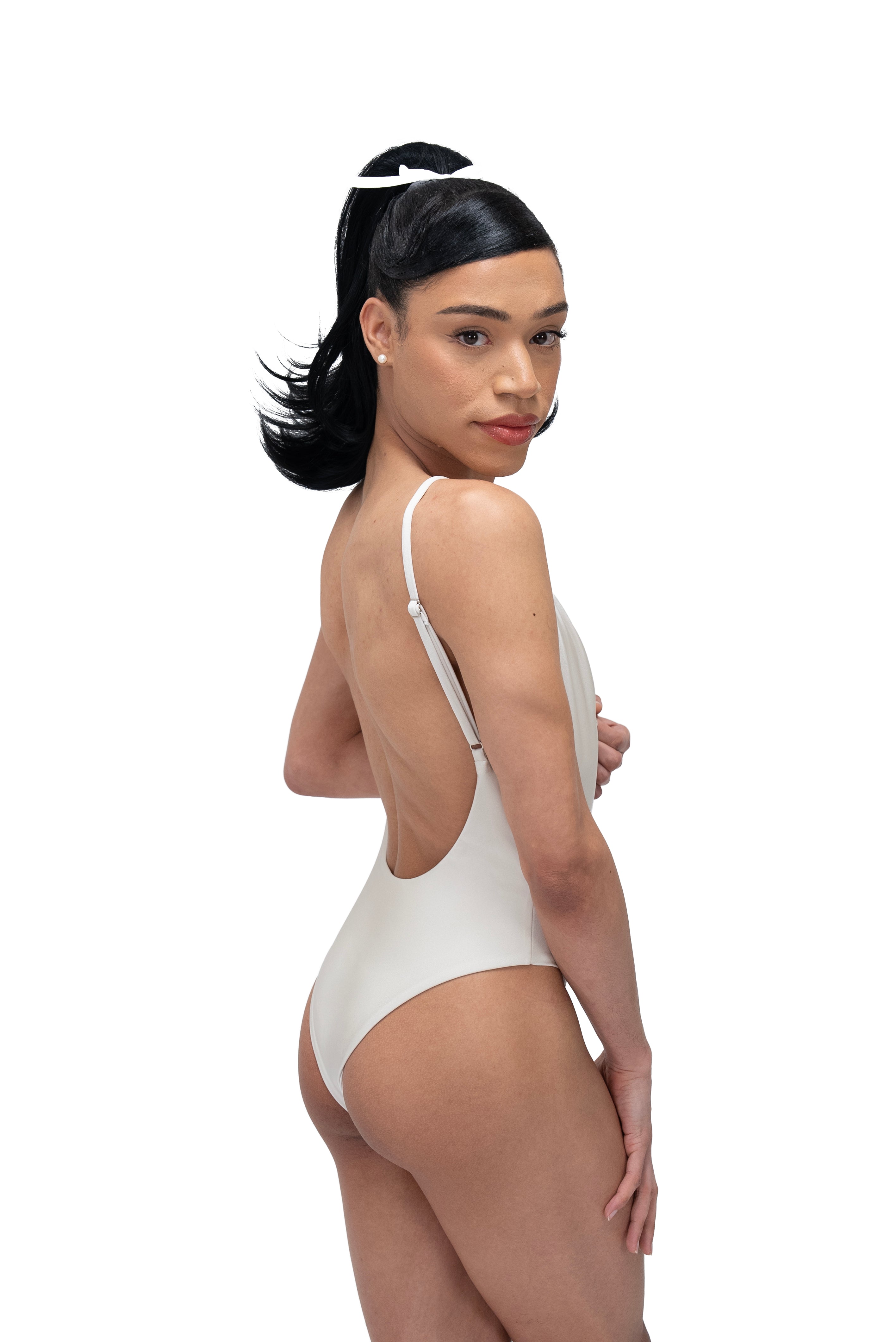 Cream One-Piece Bathing Suit